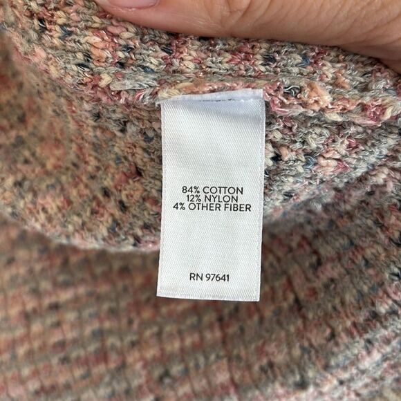 J. Jill Women Tweed Pink & Gray Cardigan Sweater blazer  Textured Multicolor MED - Picture 8 of 10